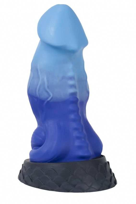 Синий фаллоимитатор  Ночная Фурия Large+  - 26 см.