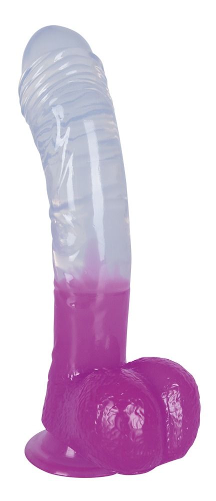Прозрачно-фиолетовый гелевый фаллоимитатор Ready Mate - 19 см.