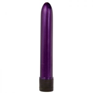 Фиолетовый классический вибратор RETRO ULTRA SLIMLINE - 17 см.