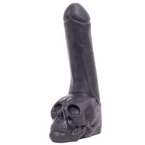 Черный фаллоимитатор-гигант с черепом Cock with Skull - 28 см.