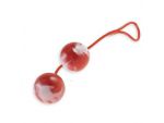 Красно-белые вагинальные шарики  со смещенным центром тяжести Duoballs #4544