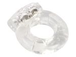 Толстое прозрачное эрекционное кольцо с вибратором #4755