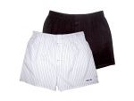 Комплект из 2 мужских трусов-шортов: чёрных и белых в полоску #11697