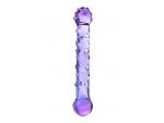 Фиолетовый стеклянный фаллоимитатор с шишечками - 19,5 см. #16308