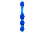 Синий стеклянный фаллоимитатор с наплывами - 20,5 см. #16310