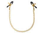Чёрные с золотом зажимы на соски Gold Chain Nipple Clamps #18202