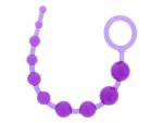 Фиолетовая анальная цепочка PLEASURE BEADS ANAL ROD - 32 см. #100583