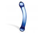 Синий изогнутый фаллоимитатор Curved G-Spot Glass Dildo - 16 см. #103132