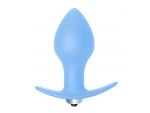 Голубая анальная вибропробка Bulb Anal Plug - 10 см. #104400