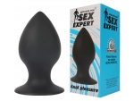 Чёрная анальная втулка Sex Expert - 8 см. #105283