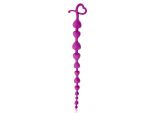 Фиолетовая анальная цепочка с ограничителем - 28 см. #106934