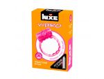 Розовое эрекционное виброкольцо Luxe VIBRO "Техасский бутон" + презерватив #108201