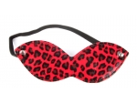 Красная маска на резиночке с леопардовыми пятнышками #108380