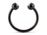 Черное металлическое кольцо под головку со стразами Glans Ring #117631
