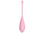 Нежно-розовый каплевидный вагинальный шарик со шнурком #118106