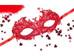 Красная ажурная текстильная маска "Андреа" #121055