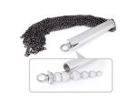 Серебристо-черная металлическая плеть с рукоятью-елочкой - 56 см. #122034