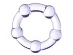 Фиолетовое эрекционное кольцо на пенис с бусинами #140789