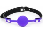 Фиолетовый кляп-шарик с черным ремешком #147765