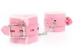 Розовые мягкие наручники на регулируемых ремешках #147773
