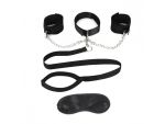 Чёрный ошейник с наручниками и поводком Collar Cuffs & Leash Set #147852