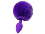 Фиолетовая анальная втулка Sweet bunny с фиолетовым пушистым хвостиком #150191