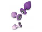 Набор из 3 фиолетовых анальных пробок со стразами Little Gems Trainer Set #181050