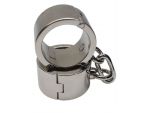 Серебристые металлические гладкие наручники #183064