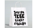 Только что продано Подарочный пакет "Завтра тебе будет стыдно" - 30 х 24 см. от компании Сима-Ленд за 148.00 рублей