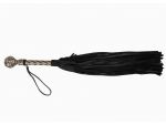 Черная плеть-флогер с витой ручкой в виде шара - 60 см. #187331