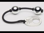 Серебристые шарики Inner Goddess Mini Silver Pleasure Balls 85g на черном силиконовом шнурке #187364