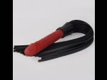 Черная плеть с красной ручкой-фаллоимитатором - 65 см. #195700