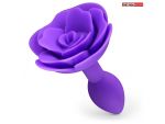 Фиолетовая гладкая анальная втулка-роза #195779
