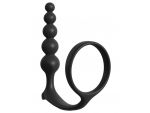 Черная анальная цепочка с эрекционным кольцом Ass-gasm Cockring Anal Beads #196020