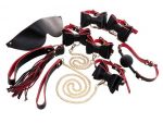 Черно-красный бондажный набор Bow-tie #203540