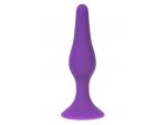 Фиолетовая силиконовая анальная пробка размера M - 11 см. #204217