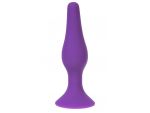 Фиолетовая силиконовая анальная пробка размера L - 12,2 см. #204218