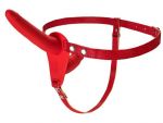 Только что продано Красный страпон на ремнях с вагинальной пробкой - 15 см. от компании ToyFa за 3352.00 рублей