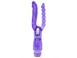 Фиолетовый анально-вагинальный вибратор Extreme Dual Vibrator - 25 см. #220459