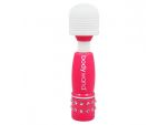 Розово-белый жезловый мини-вибратор с кристаллами Mini Massager Neon Edition #223897