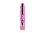 Розовый глянцевый пластиковый вибратор - 14 см. #225615