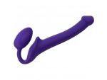 Фиолетовый безремневой страпон Silicone Bendable Strap-On - size S #298030