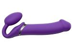 Фиолетовый безремневой вибрострапон Silicone Bendable Strap-On - size XL #298065
