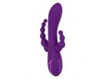 Фиолетовый вибромассажер-кролик Long Beach Bootylicious с анальной цепочкой #298491