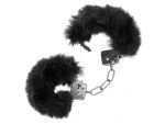 Металлические наручники с черным мехом Ultra Fluffy Furry Cuffs #299784