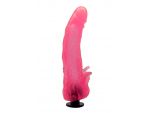 Розовая насадка для страпона с клиторальными лепестками - 20 см. #33115