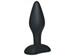 Чёрный анальный стимулятор Silicone Butt Plug Small - 9 см. #39201
