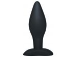 Чёрный анальный стимулятор Silicone Butt Plug Large - 12 см. #39202