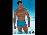 Мужские купальные шорты с контрастными полосами по бокам #314066