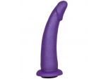 Фиолетовая гладкая изогнутая насадка-плаг - 17 см. #317189